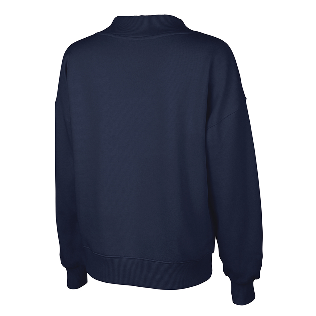 Charles River Women's Navy Willow Mock-Neck Sweatshirt - Puff Embroidery