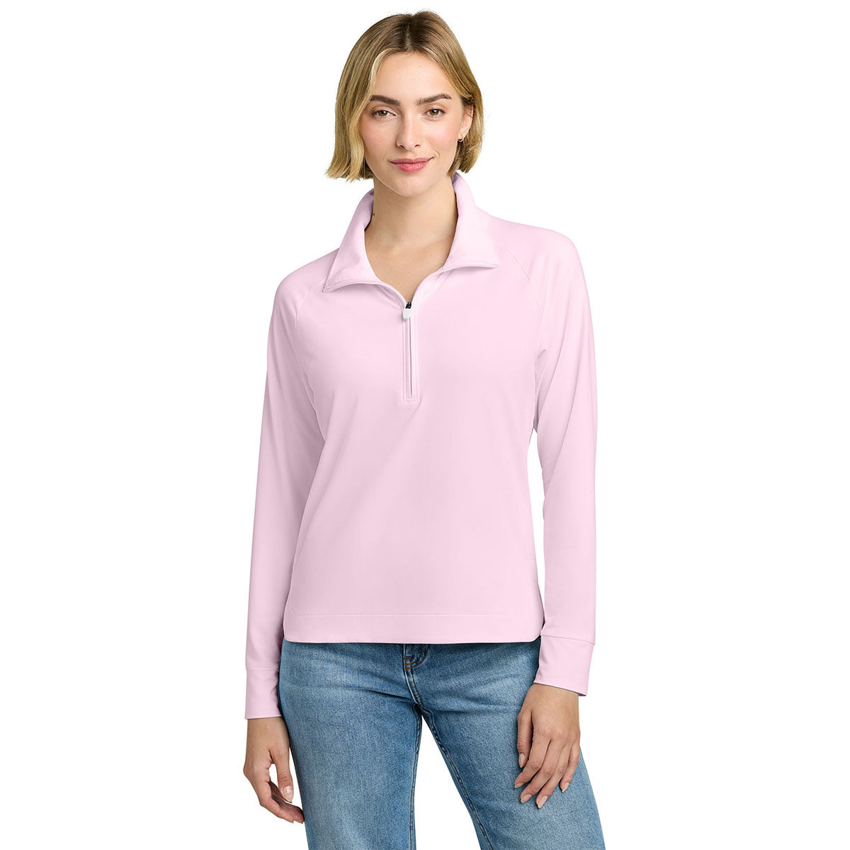 Brooks Brothers Women's Pearl Pink Luxe Performance 1/4-Zip