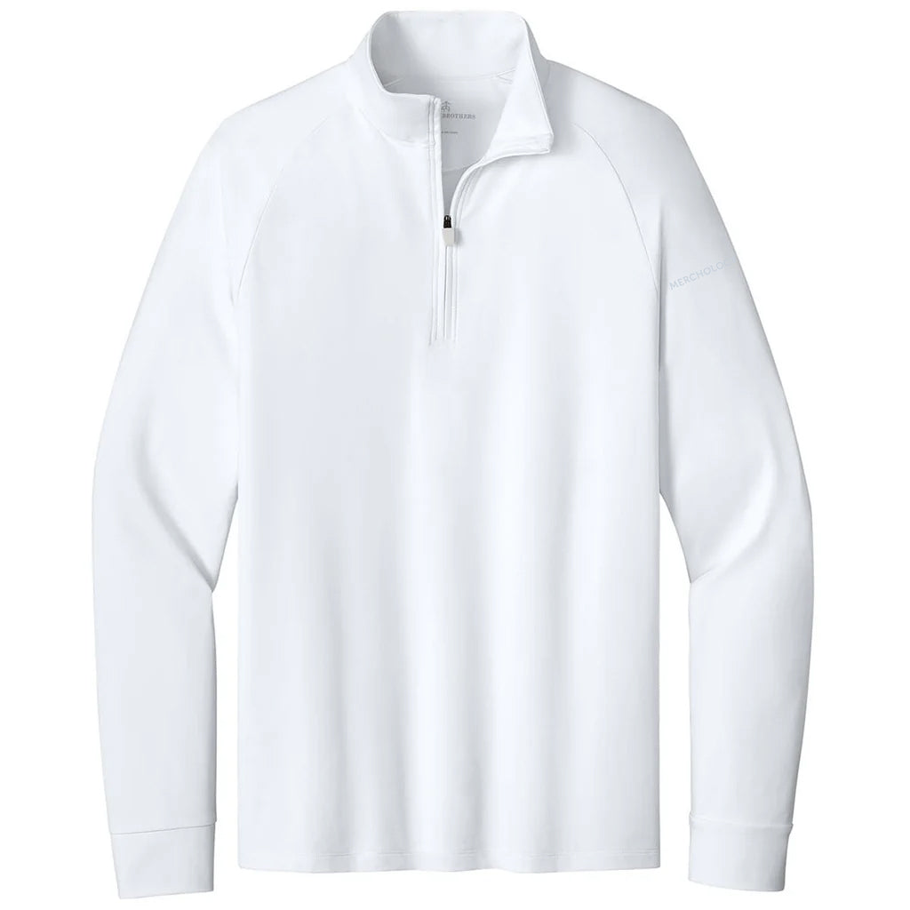 Brooks Brothers Men's White Luxe Performance 1/4-Zip