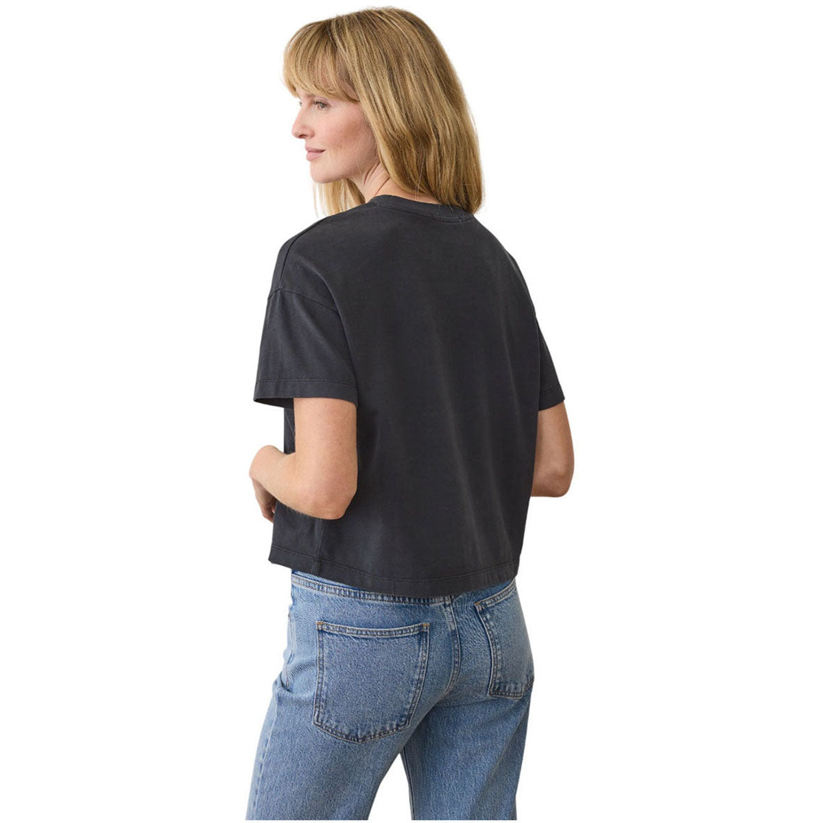 Marine Layer Women's Black Luxe Sueded Tee