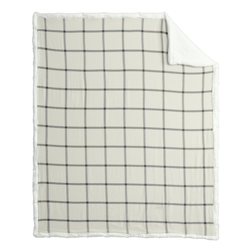 Port Authority Window Pane Flannel Sherpa Blanket