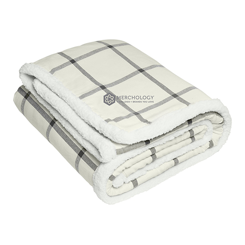 Port Authority Window Pane Flannel Sherpa Blanket