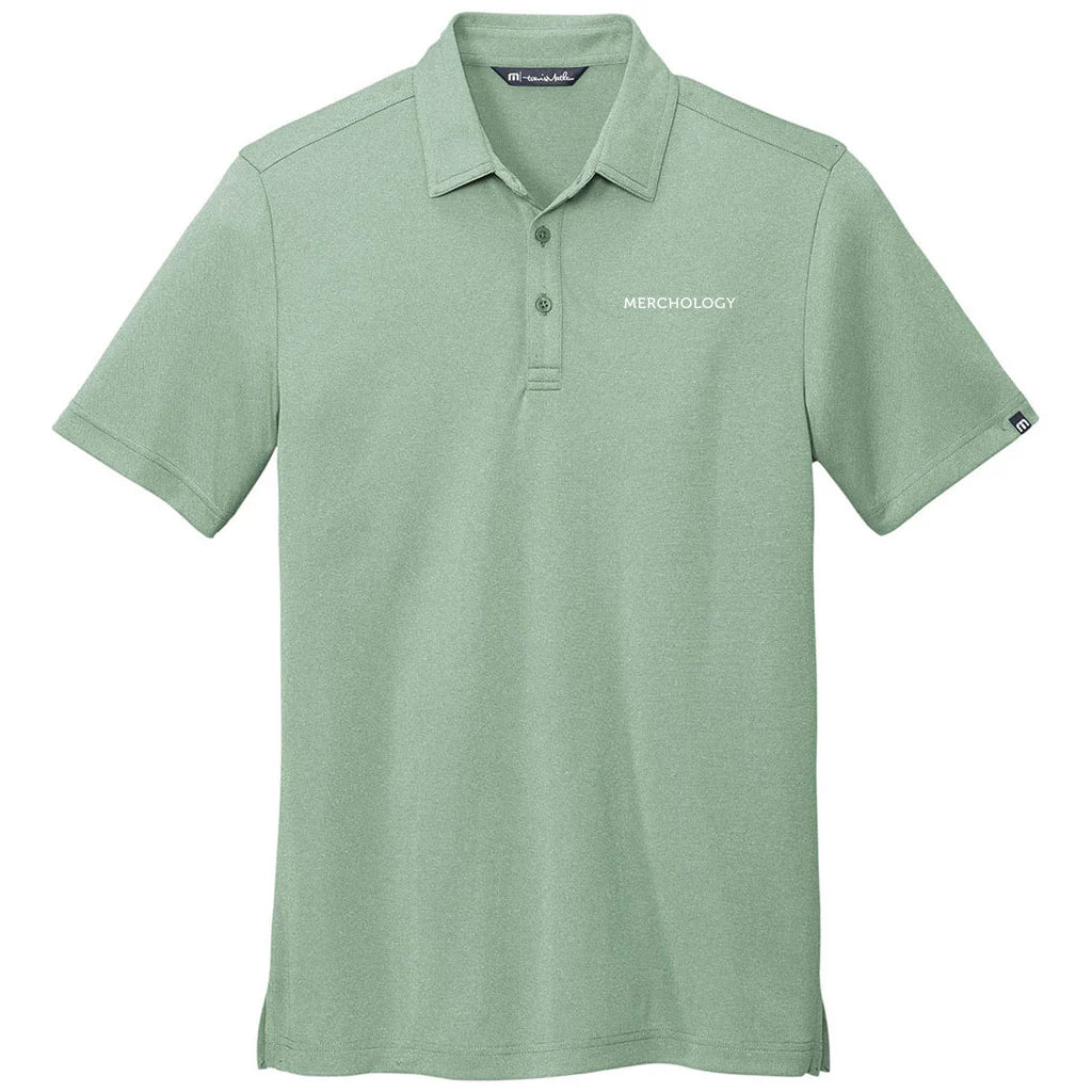 TravisMathew Men's Beryl Green Heather Coto Performance Polo