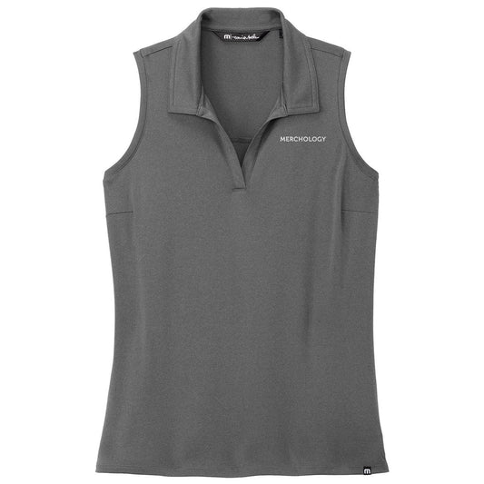 TravisMathew Women's Quiet Shade Grey/Black Coto Performance Sleeveless Polo