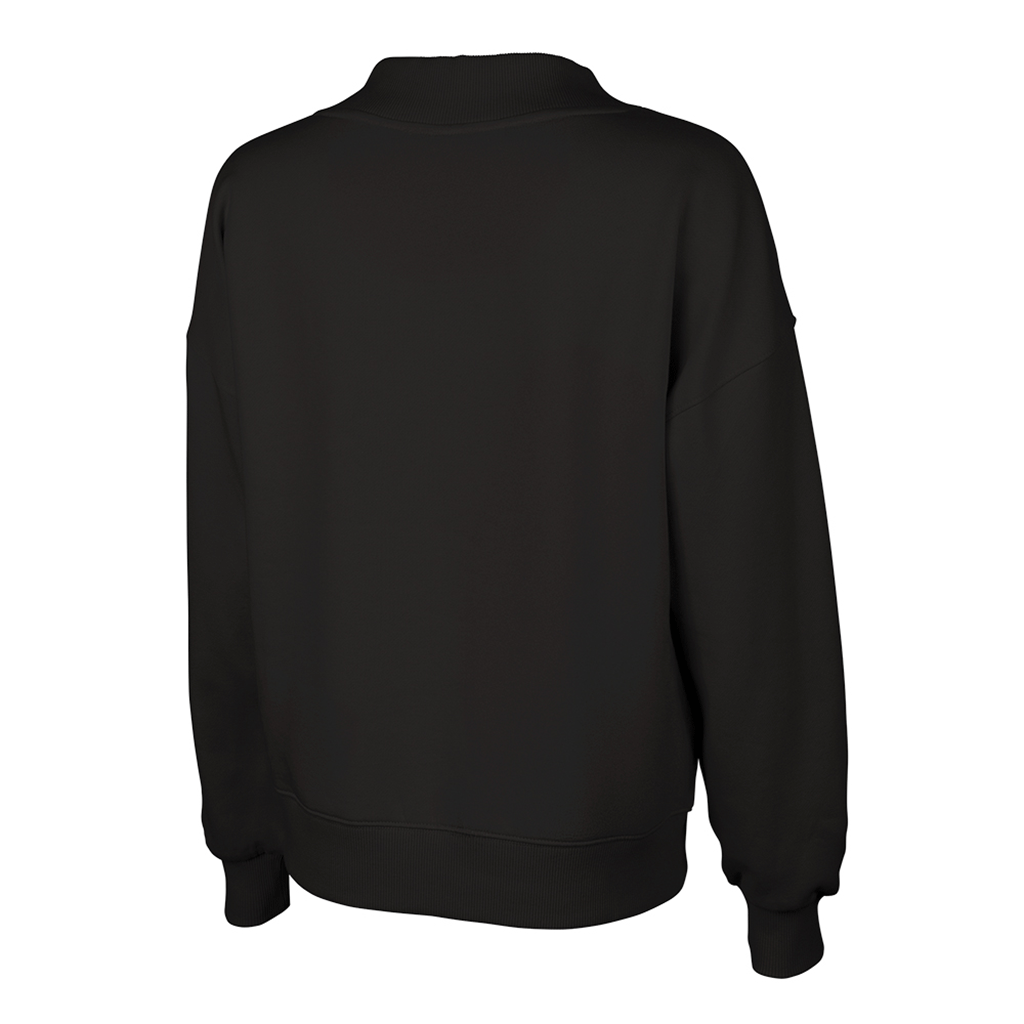 Charles River Women's Black Willow Mock-Neck Sweatshirt - Puff Embroidery