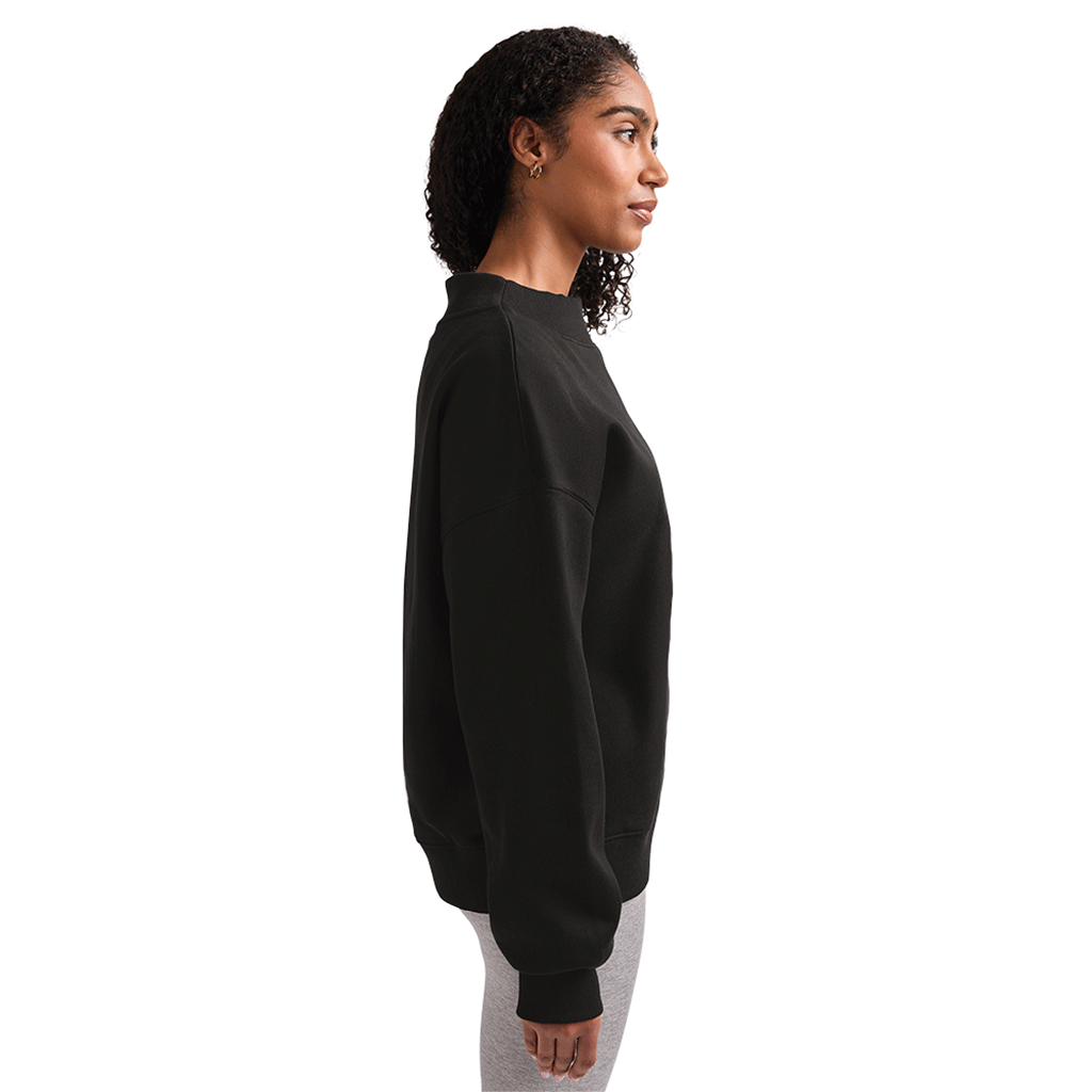 Charles River Women's Black Willow Mock-Neck Sweatshirt - Puff Embroidery
