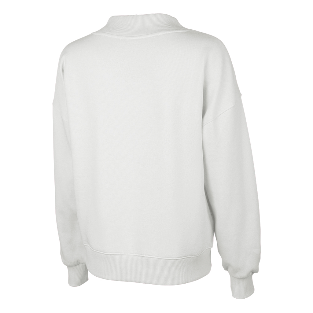 Charles River Women's White Willow Mock-Neck Sweatshirt - Puff Embroidery