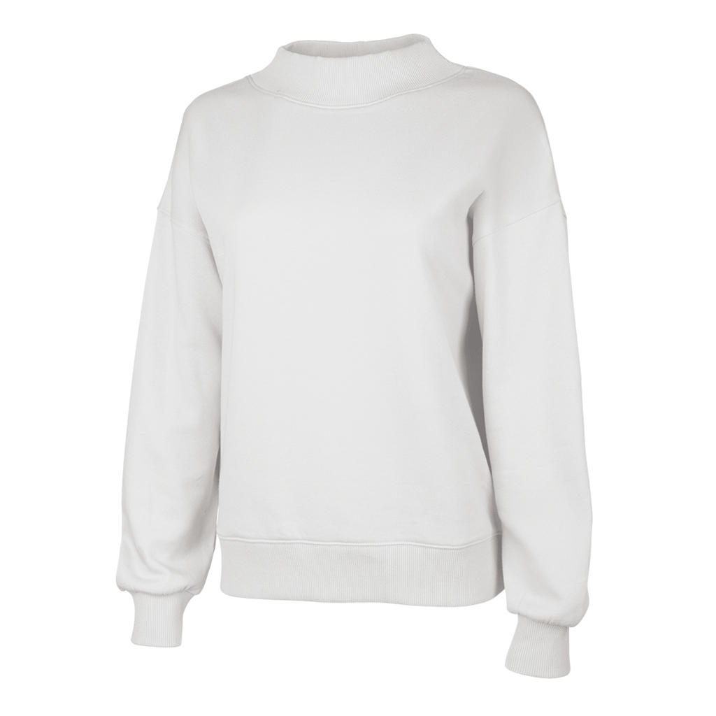 Charles River Women's White Willow Mock-Neck Sweatshirt - Puff Embroidery