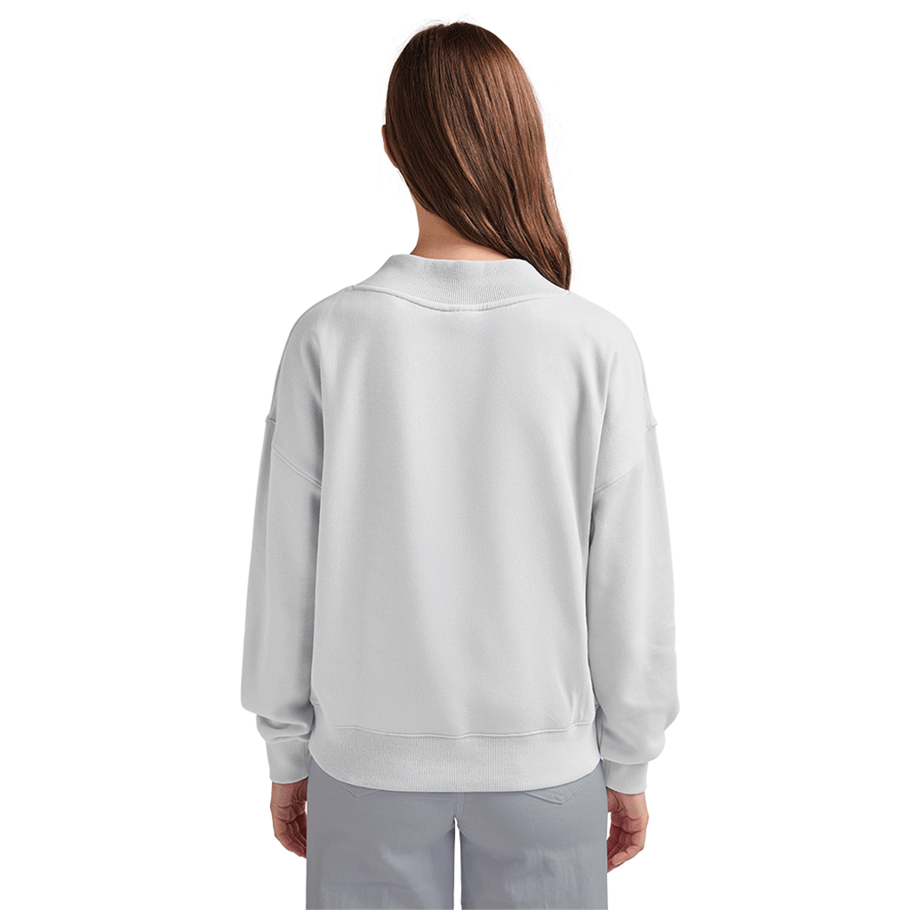 Charles River Women's White Willow Mock-Neck Sweatshirt - Puff Embroidery