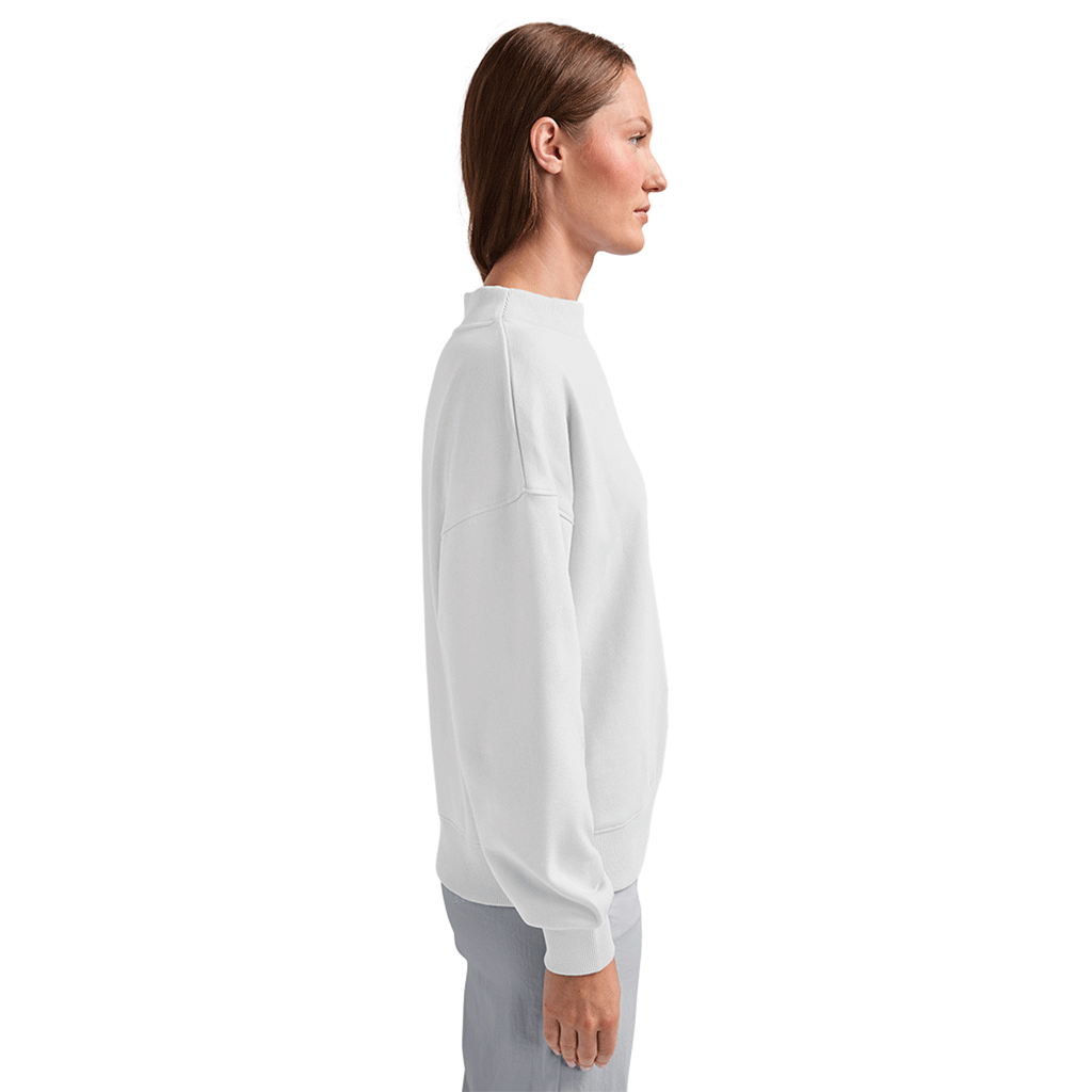 Charles River Women's White Willow Mock-Neck Sweatshirt - Puff Embroidery