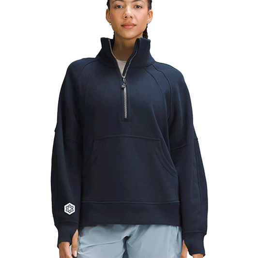 Lululemon Women's True Navy Scuba Oversized Funnel Neck Half Zip