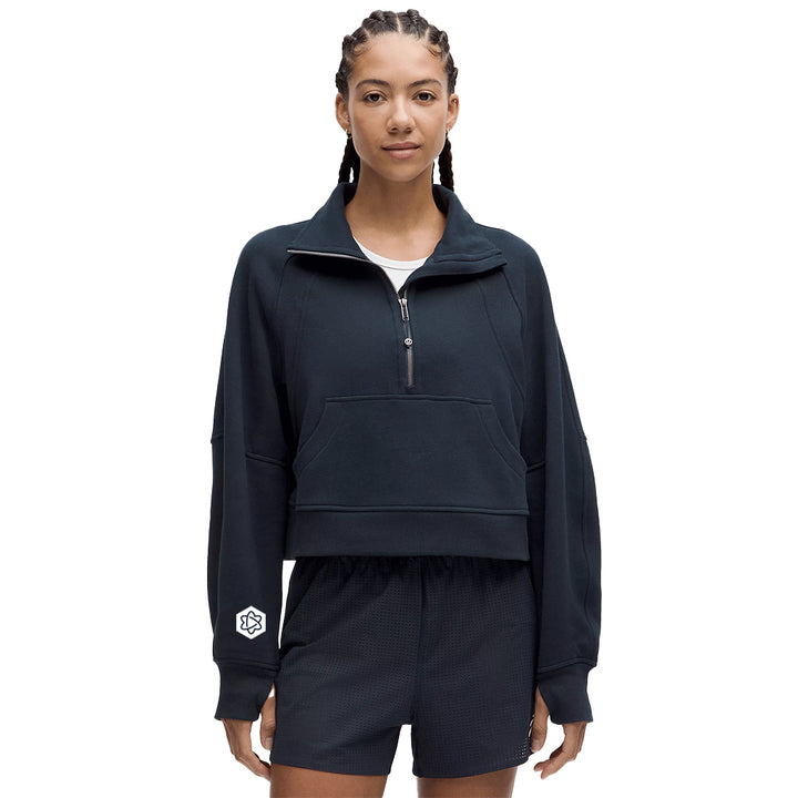 Lululemon Women's True Navy Scuba Oversized Funnel-Neck Half Zip